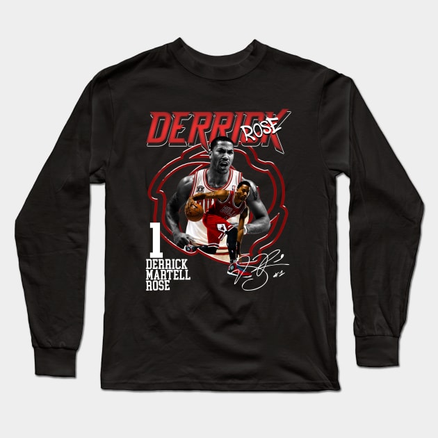 Derrick Rose Bootleg Long Sleeve T-Shirt by Ichan Graphic Designs